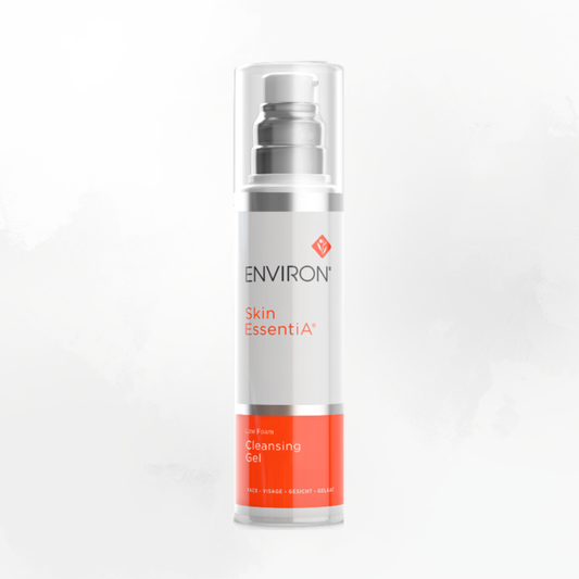 Environ Low Foam Cleansing Gel, 200 ml. A gentle, SLES-free gel cleanser with hydrolyzed oats and panthenol. In stock in Kamloops, BC.